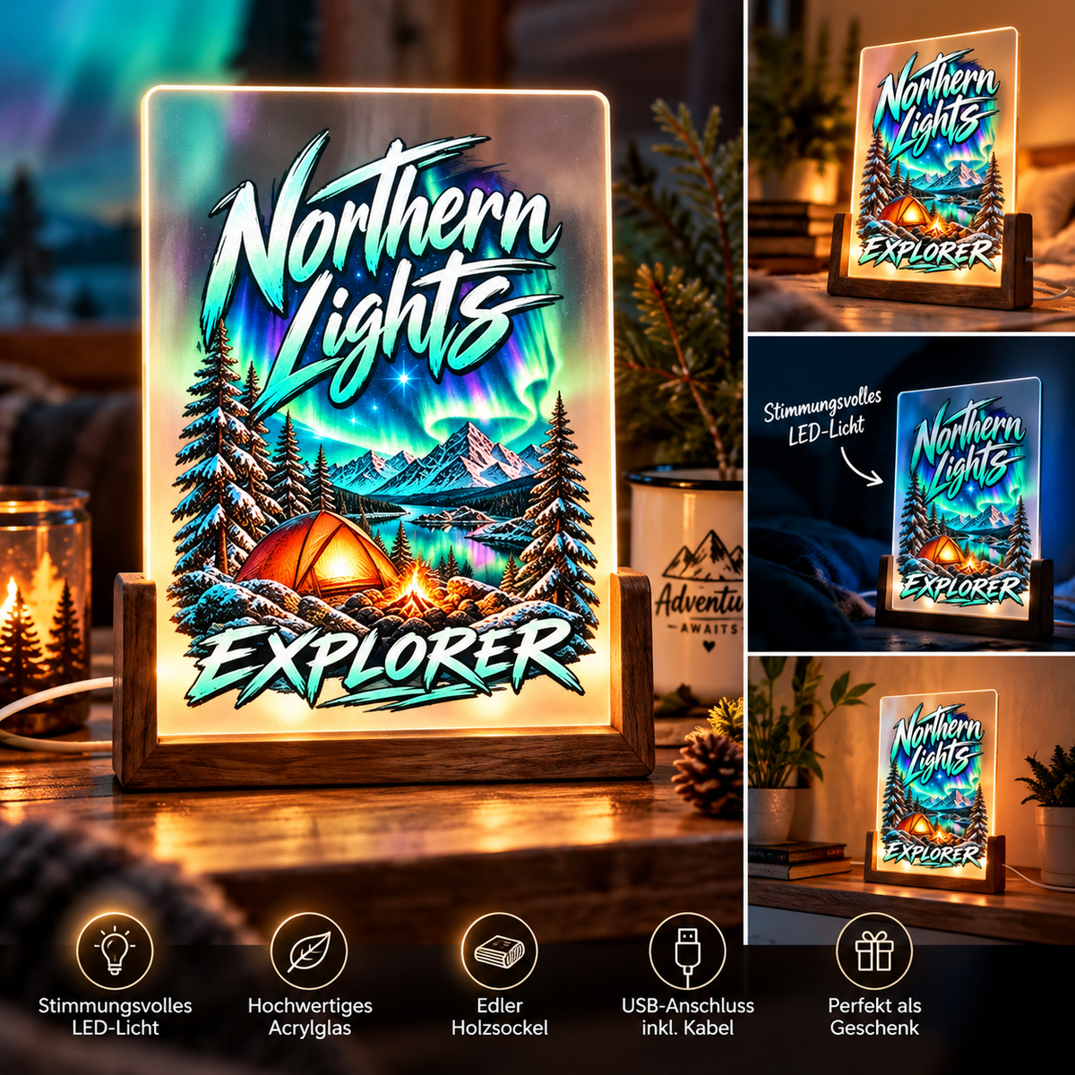 Northern Lights Explorer  LED-Bilderrahmen